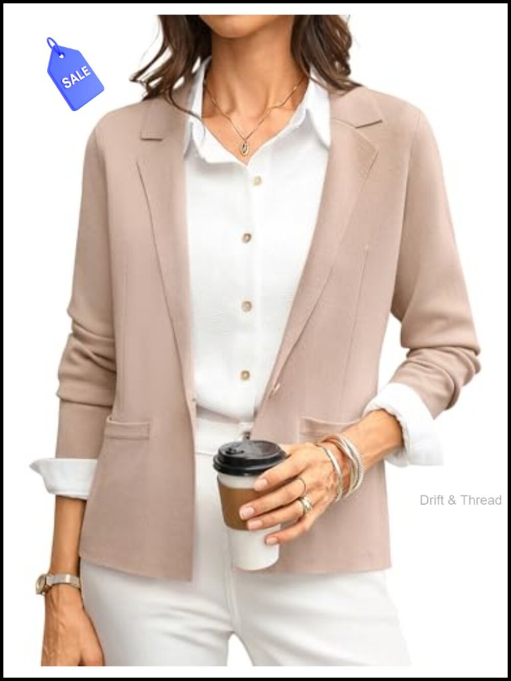 Knit Sweater Blazer Cropped Lapel Collar Business Casual Work Cardigan